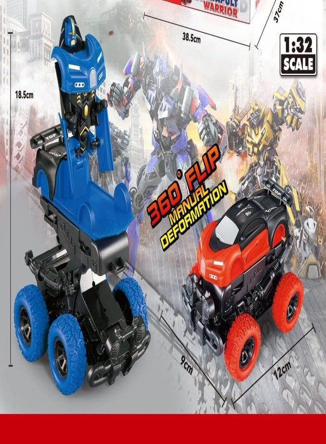 كريرين شاحنة KRIREEN Deformation Monster Catapult Warrior Inertial Truck Car Push and Go Toy Trucks Friction Powered Cars Truck 360 Degree Stant Gift Toys for Kids, Boys, Girls (Pack of 1) - Image 4